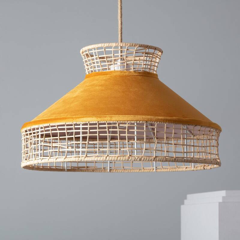 Product van Hanglamp Longoria  Rotan en Stof 