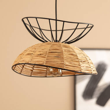 Product van Hanglamp van Metaal en Rotan Tiaré 