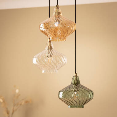 Product of Blas 3 Spotlight Metal & Glass Pendant Lamp 