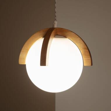 Product van Hanglamp van Hout en Glas Platon