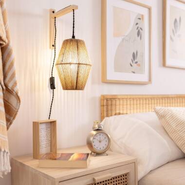 Product of Ikal Wood & Rope Wall Lamp