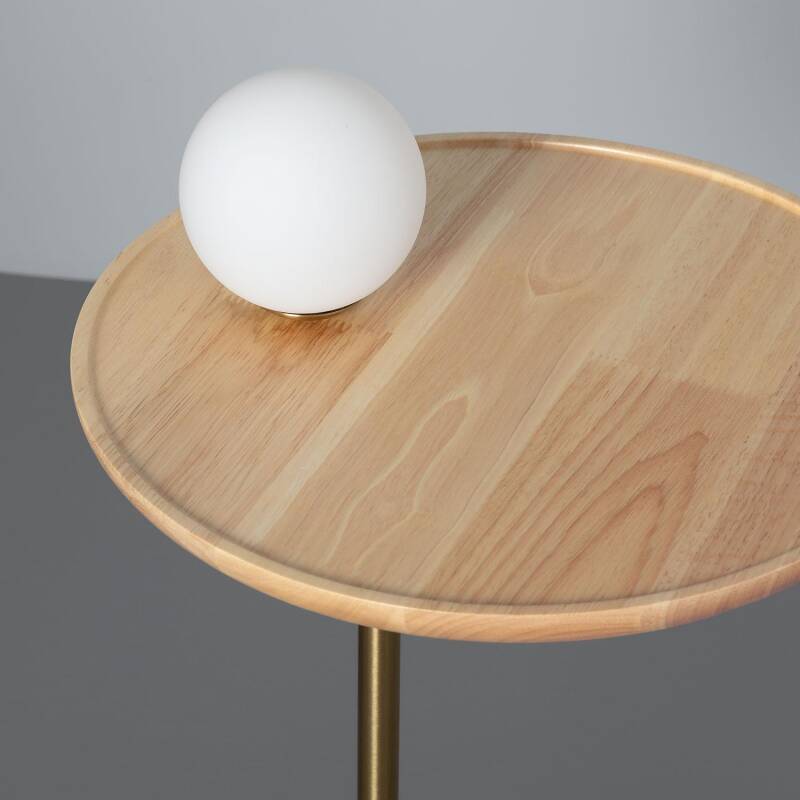 Product of Wood and Glass Table Lamp Brandt ILUZZIA