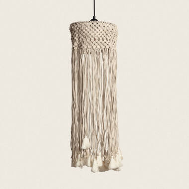 Product of Macramé Hupa Fringed Cotton Pendant Lamp 