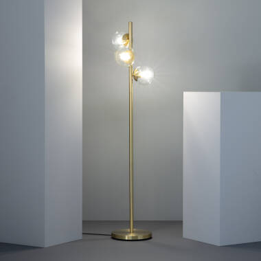 Product of Otos Metal and Glass 3 Spotlights Floor Lamp 