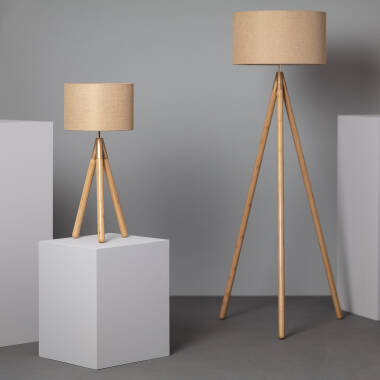 Product of Wolby Wood and Fabric Table Lamp