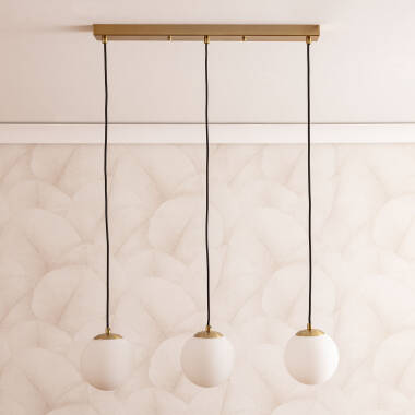 Product of Moonlight Brass 3 Spotlight Metal & Glass Pendant Lamp 