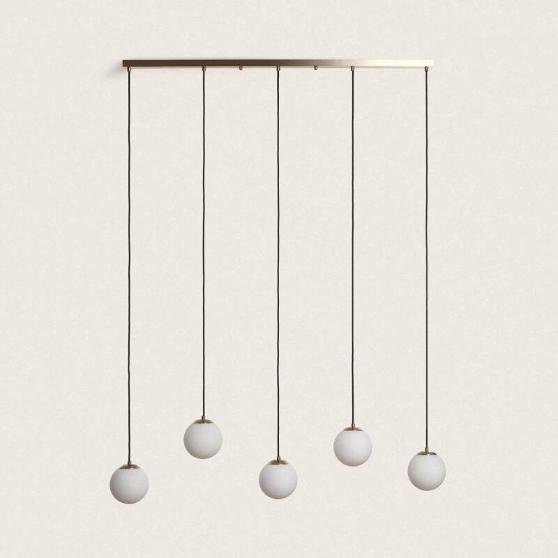 Product of Moonlight Brass 5 Spotlight Metal & Glass Pendant Lamp 