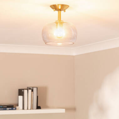 Product of Delacroix Metal and Glass Ceiling Lamp