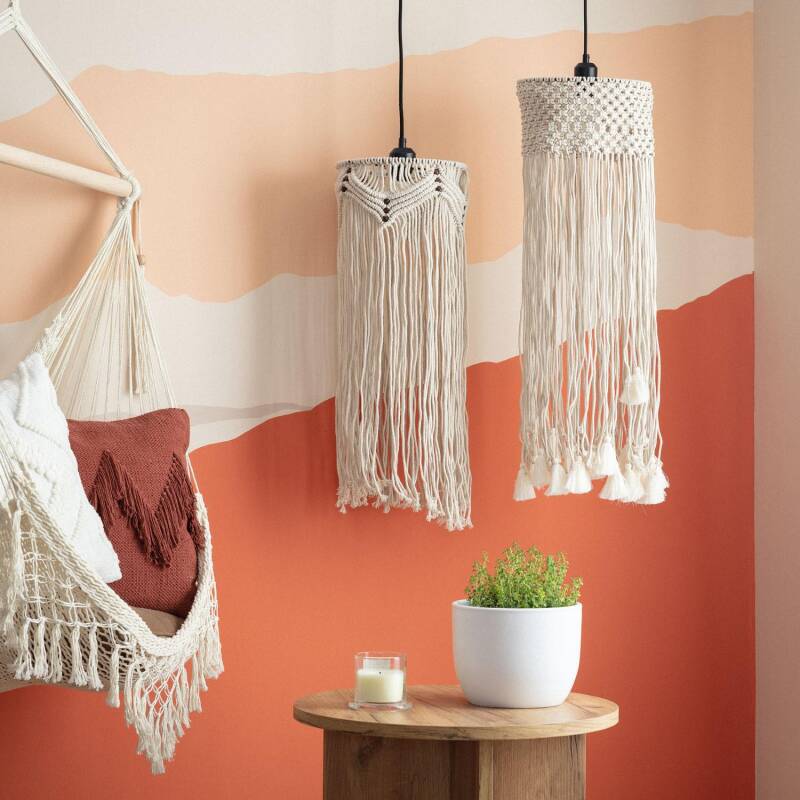 Product of Macramé Nanti Fringed Cotton Pendant Lamp 