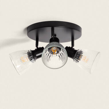 Aron Metal & Glass 3 Spotlight Ceiling Lamp