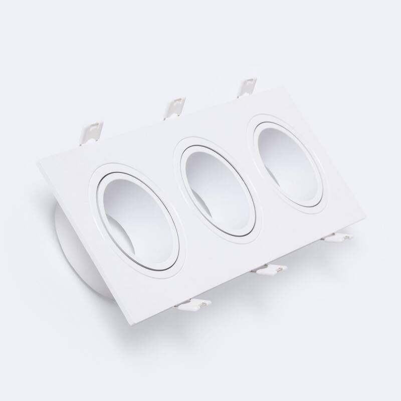 Produkt von Downlight Ring Quadratisch Weiß für 3 LED Glühbirne GU10 / GU5.3 Schnitt 235x75 mm