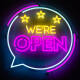 Product of Neon LED "We're Open" Sign