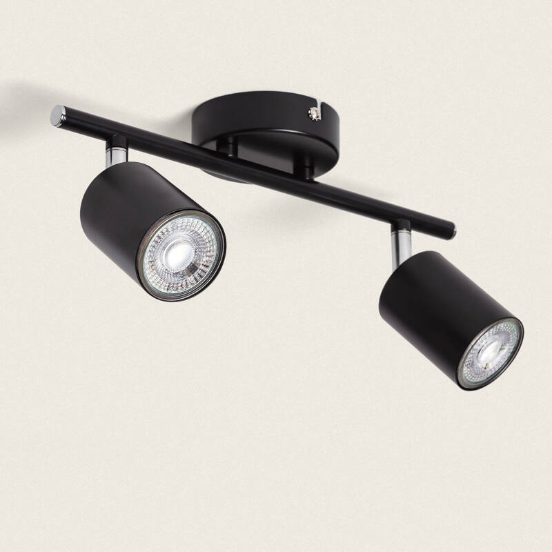 Product van PlafondLamp Verstelbaar Metaal 2Spots Albus Black 