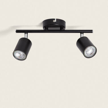 Product van PlafondLamp Verstelbaar Metaal 2Spots Albus Black 