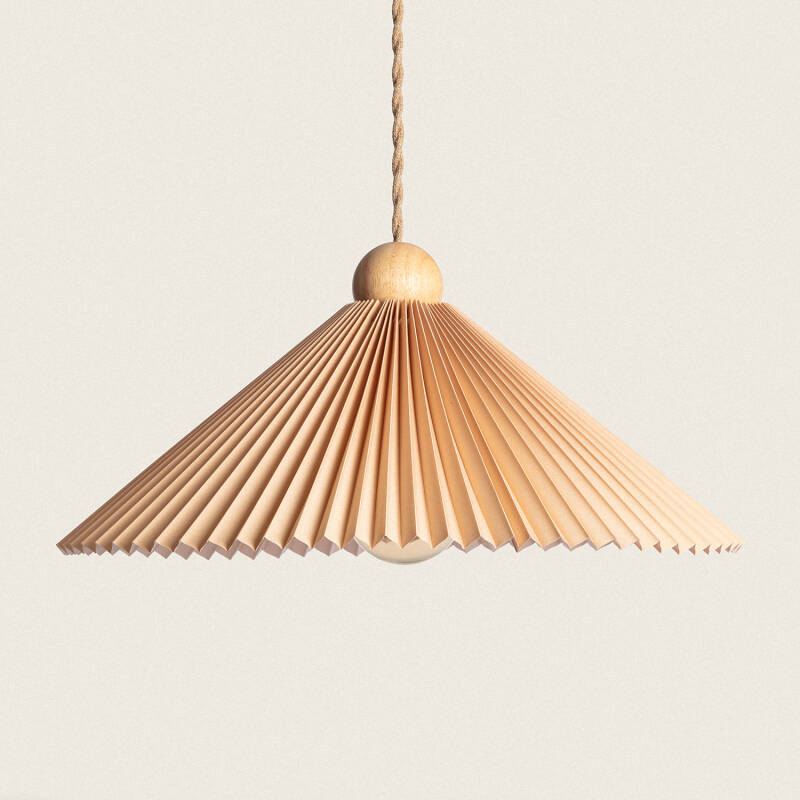 Product of Luanda Wood & Fabric Pendant Lamp 