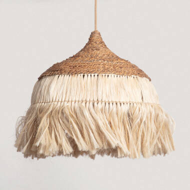 Kempo Wari Rattan & Ramie Pendant Lamp ILUZZIA