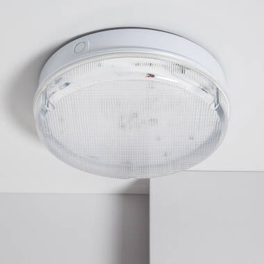 Plafoniera LED 24W Circolare per Esterni Ø285mm IP65 con Luce di Emergenza Non Permanente Hublot