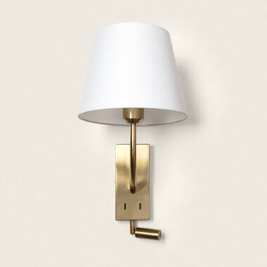 Product van Wandlamp met Leeslamp 2.5W Metaal Gold-Teylo Conne