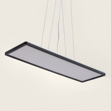 Lampada a Sospensione LED 24W Rettangolare CCT 580X200 mm Doppia Luce SwitchCCT Nero