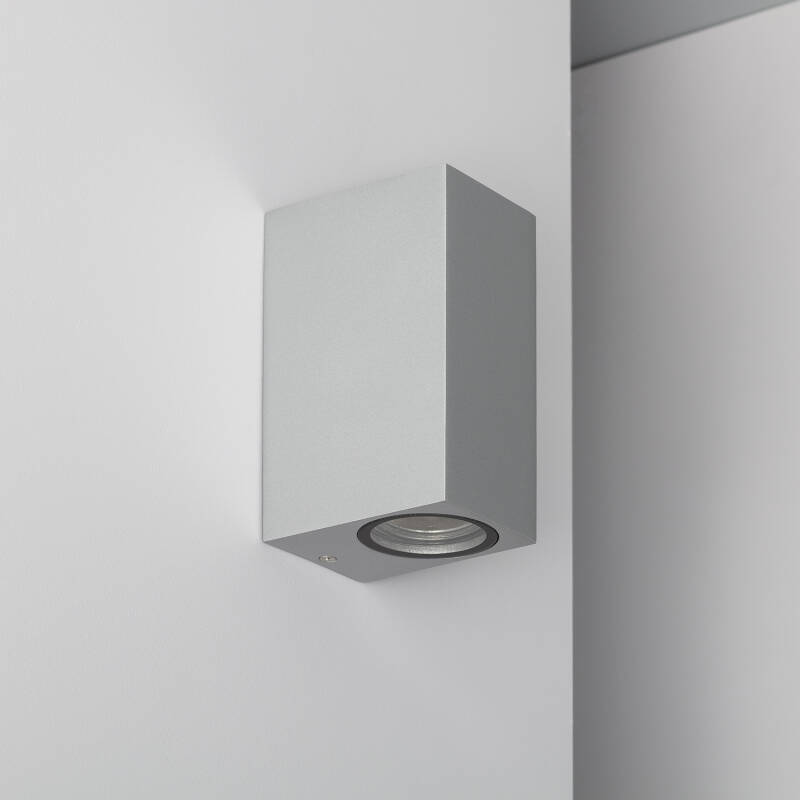 Prodotto da Applique da Parete per Esterni in Alluminio Illuminazione Doppia Luce Argento 