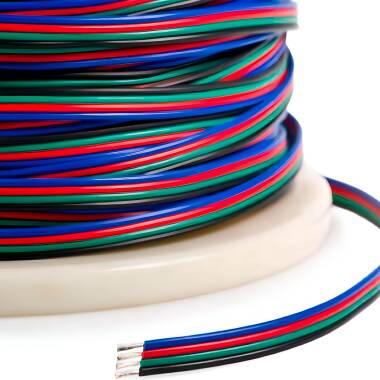 Flat Electrical Cable 4x0.5mm² for RGB LED Strips