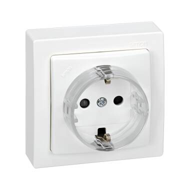 Contactdoos Enkelvoudig Schuko  (monoblock) met Veiligheidsvoorziening SIMON 73  LOFT 73432