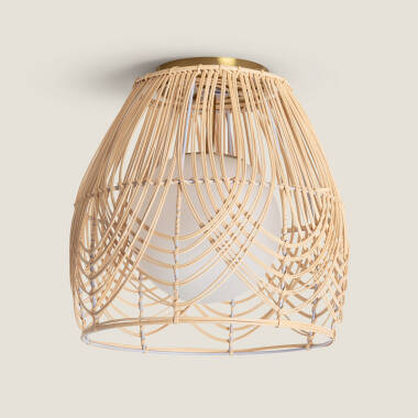 Bagrat Rattan & Glass Ceiling Lamp