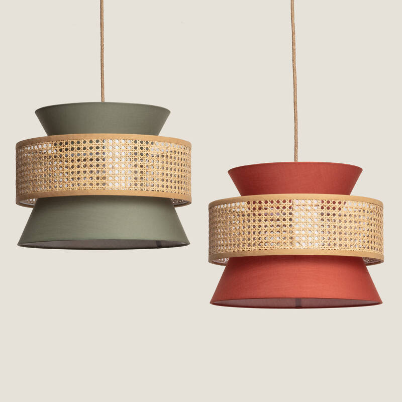 Product van Hanglamp Rotan en Stof Chulu