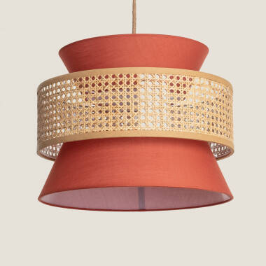 Chulu Rattan & Fabric Pendant Lamp