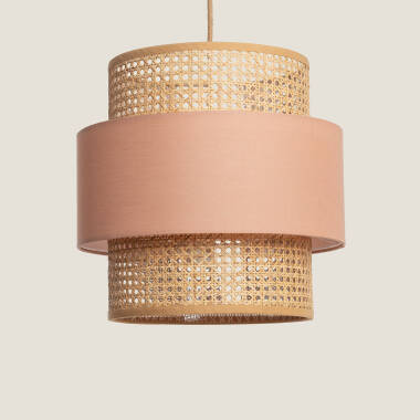 Amaia Rattan & Fabric Pendant Lamp