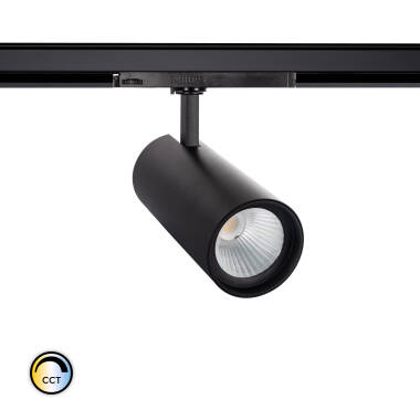 Spotlight d'Angelo Zwart LED 30W CCT LIFUD Voor Driefasige Rail