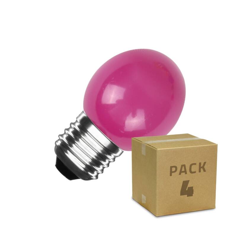 Product of Pack of 4u E27 LED Bulbs 3W G45 300 lm in Pink