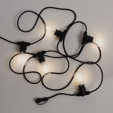 Product of KIT Outdoor 5m Garland in Black + 5 6W B22 G95 LED Filament Bulbs IP44