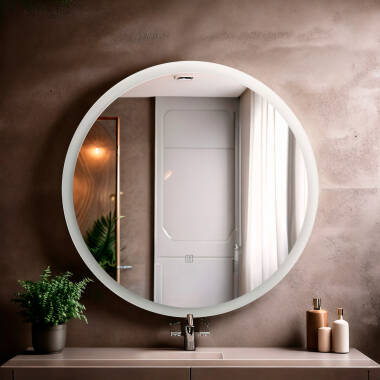 Product of Shala Anti-Fog Bathroom Mirror with LED Light Ø60 cm