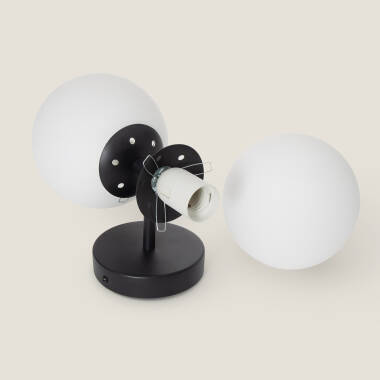 Product van Wandlamp van Metaal en Glas Balts Duplo 