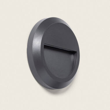 Edulis Round Outdoor LED Wall Light in Anthracite