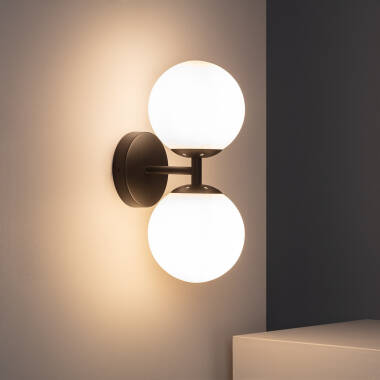 Product van Wandlamp van Metaal en Glas Balts Duplo 