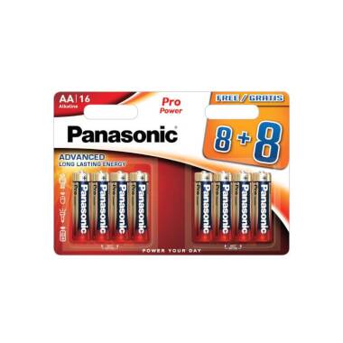 Blíster 16 Baterrijen Alkaline 1,5V PANASONIC AA LR6PP