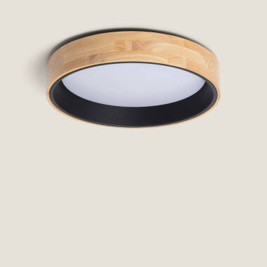 Plafonnier LED Rond Bois 20W CCT Sélectionnable Dari Ø470 mm