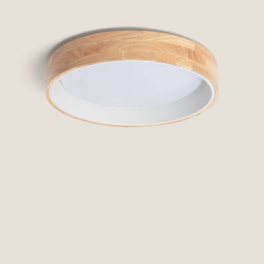 20W Dari Round Wood LED Surface Panel CCT Selectable Ø470 mm