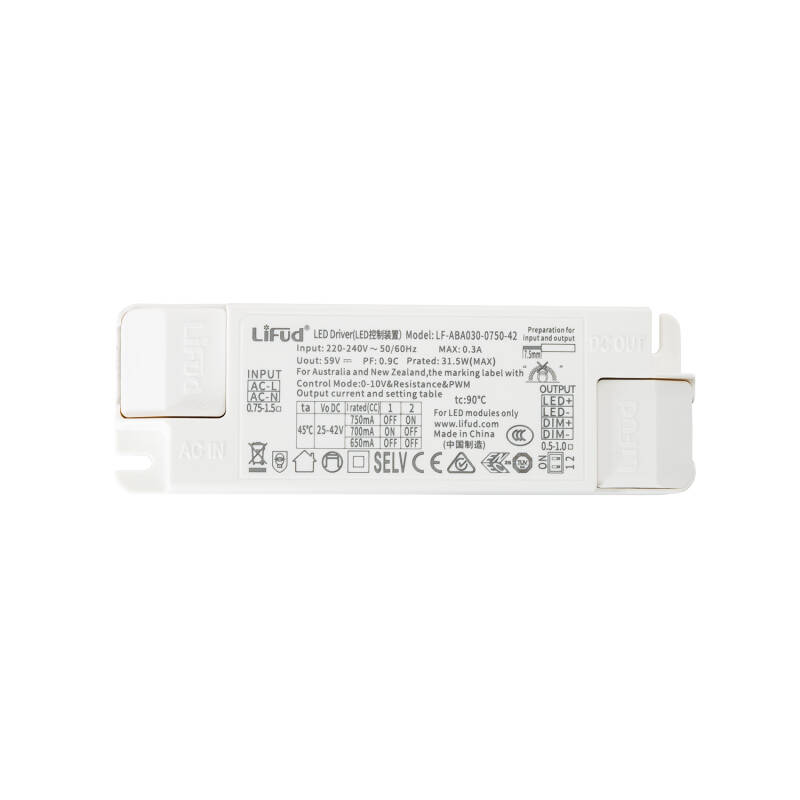 Produkt od Driver - Napájecí Zdroj LIFUD Stmívatelný 0-10V 220-240V  Flicker Free výstup 25-42V 650-750mA 26-30W LF-ABA030-0750-42