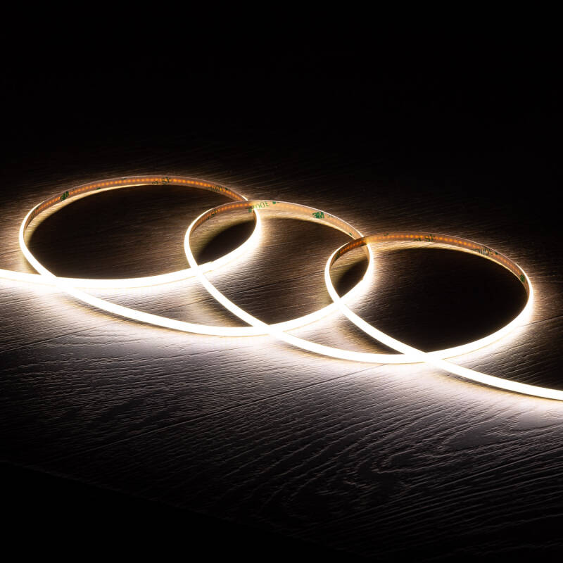 Product of 5m 24V DC 385 LED/m IP20 CRI90 Super Narrow COB LED Strip 5mm Wide Cut at Every 4cm