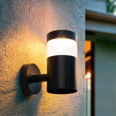 Product van Wandlamp Outdoor LED 5W Roestvrij Staal Inti Zwart