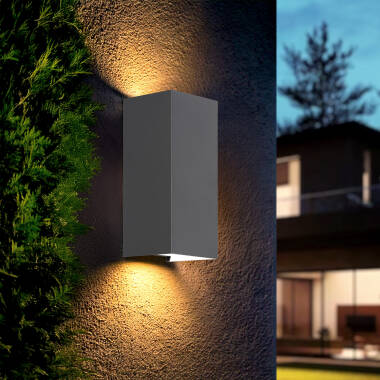 Produit de Applique Murale Extérieure LED 10 W Aluminium Double Face CCT Sélectionnable Oscilum Square 