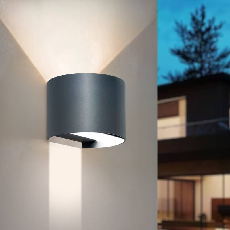 Product van Wandlamp Outdoor LED 10W aluminium  Selecteerbaar  CCT Dubbelzijdige Verlichting Iridix Round  