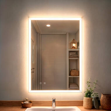 Specchio da Bagno con Luce LED e Antiappannamento 70x50 cm Maia