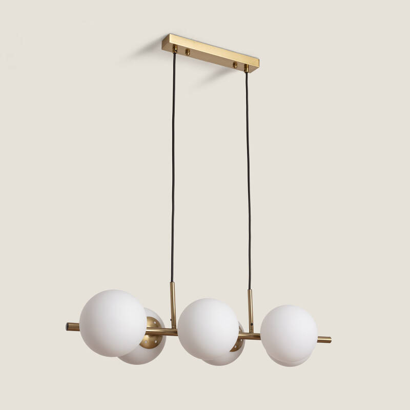 Product van Hanglamp Metaal en Glas Moonlight Brass  6 spots