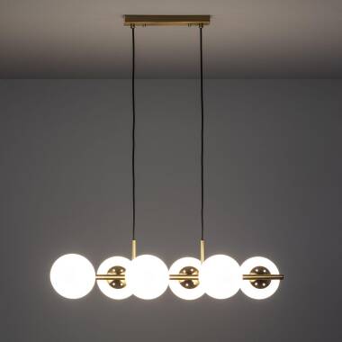 Product van Hanglamp Metaal en Glas Moonlight Brass  6 spots