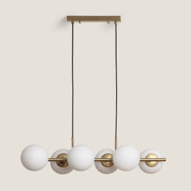 Product van Hanglamp Metaal en Glas Moonlight Brass  6 spots