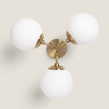 Prodotto da Lampadario Metallo e Vetro Moonlight Brass 3 punti luce